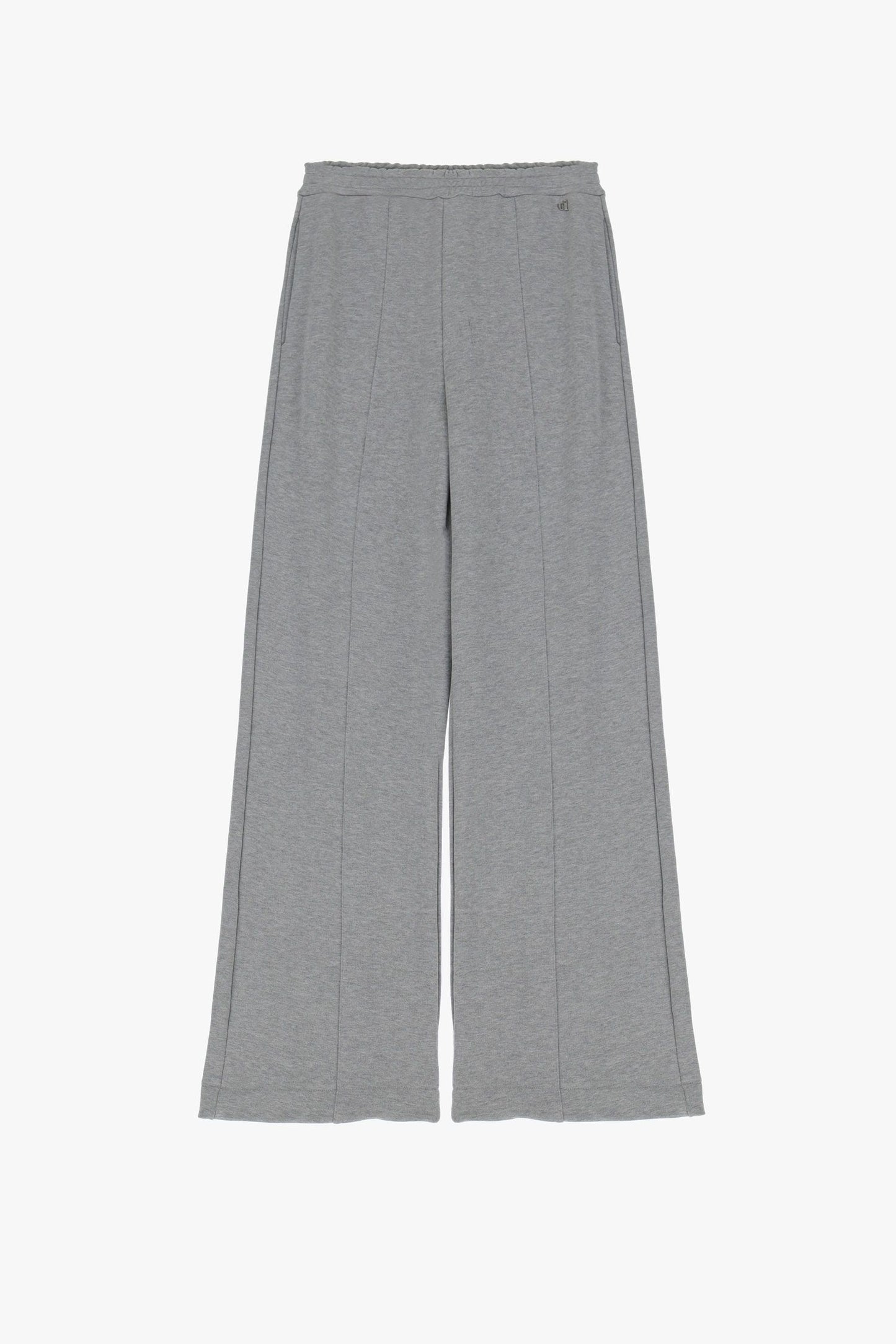 Pantaloni straight in puro cotone monocolour con tasche verticali
