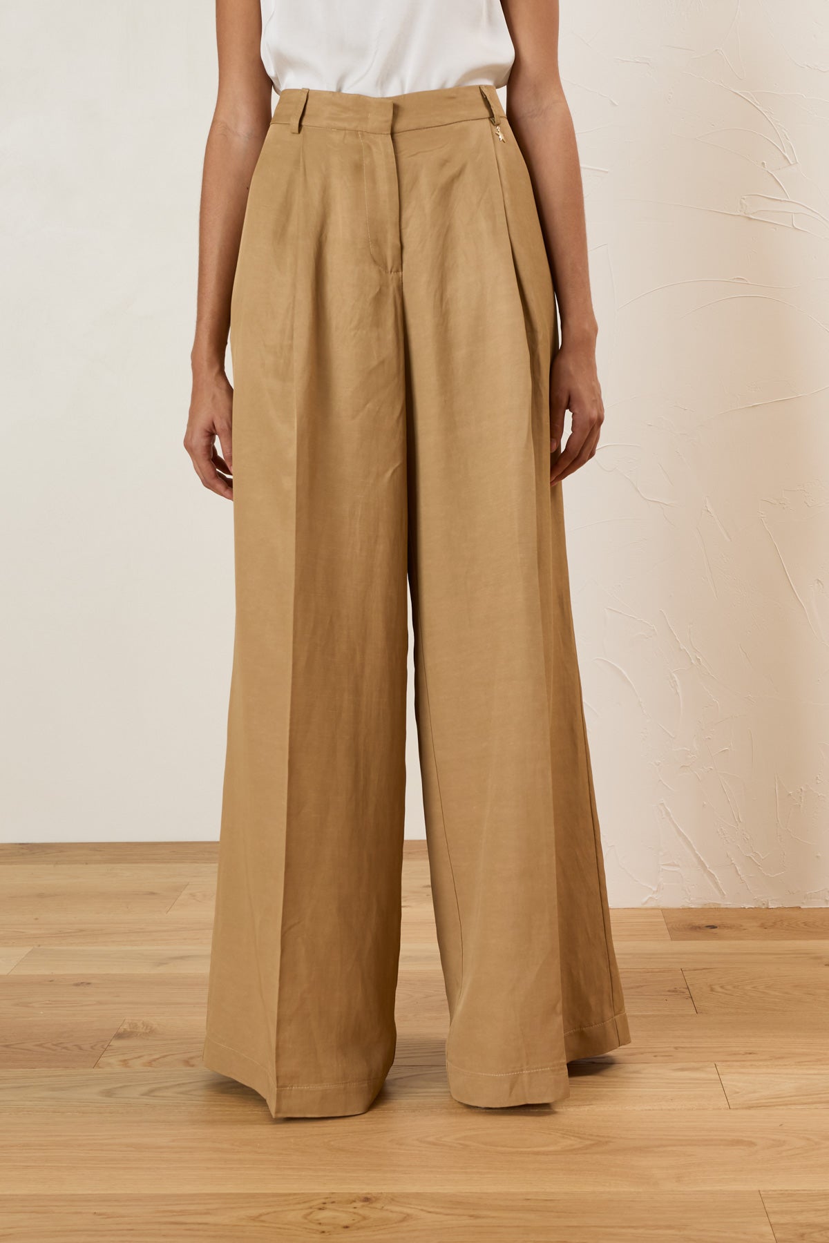 Pantalone palazzo viscosa e lino