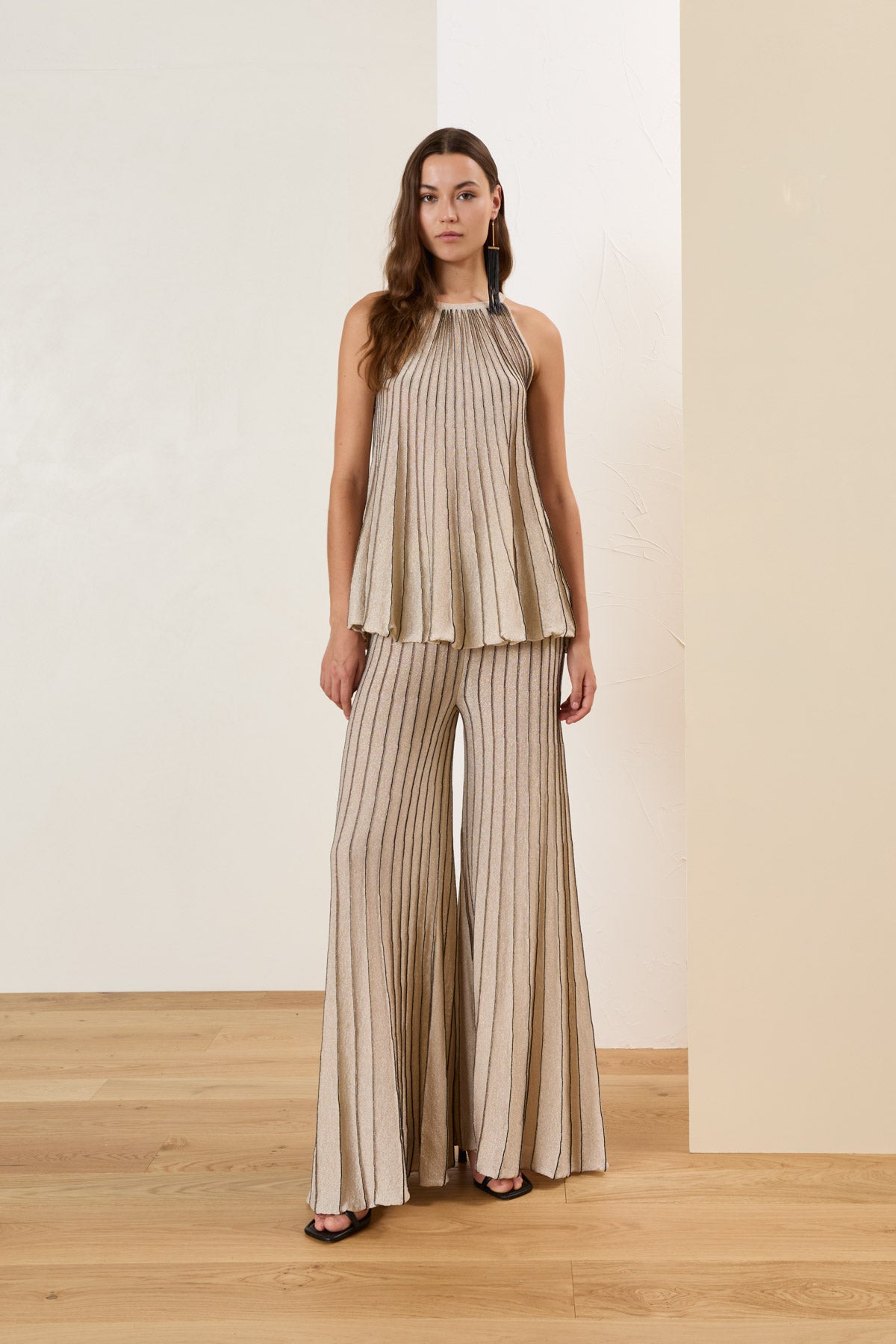 Top viscosa in maglia con lurex