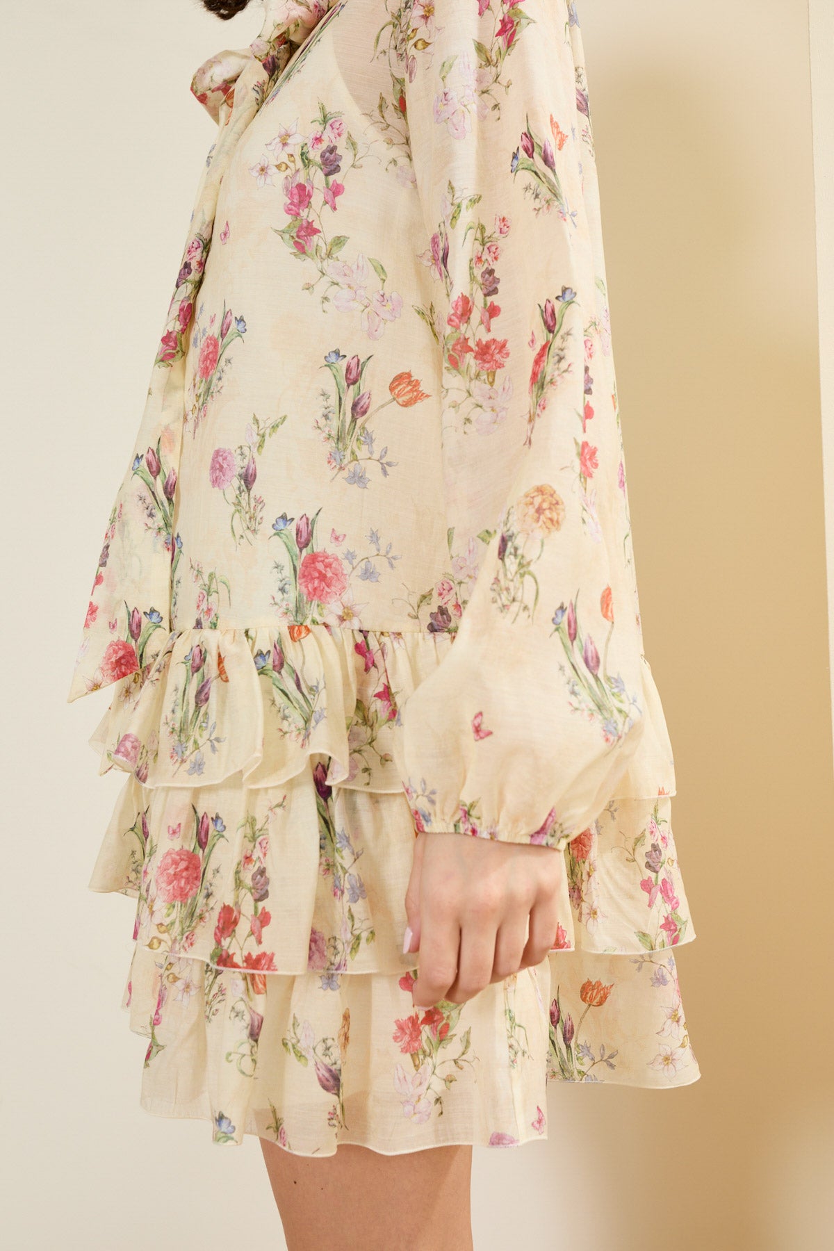 Vestito stampa fiori con fodera