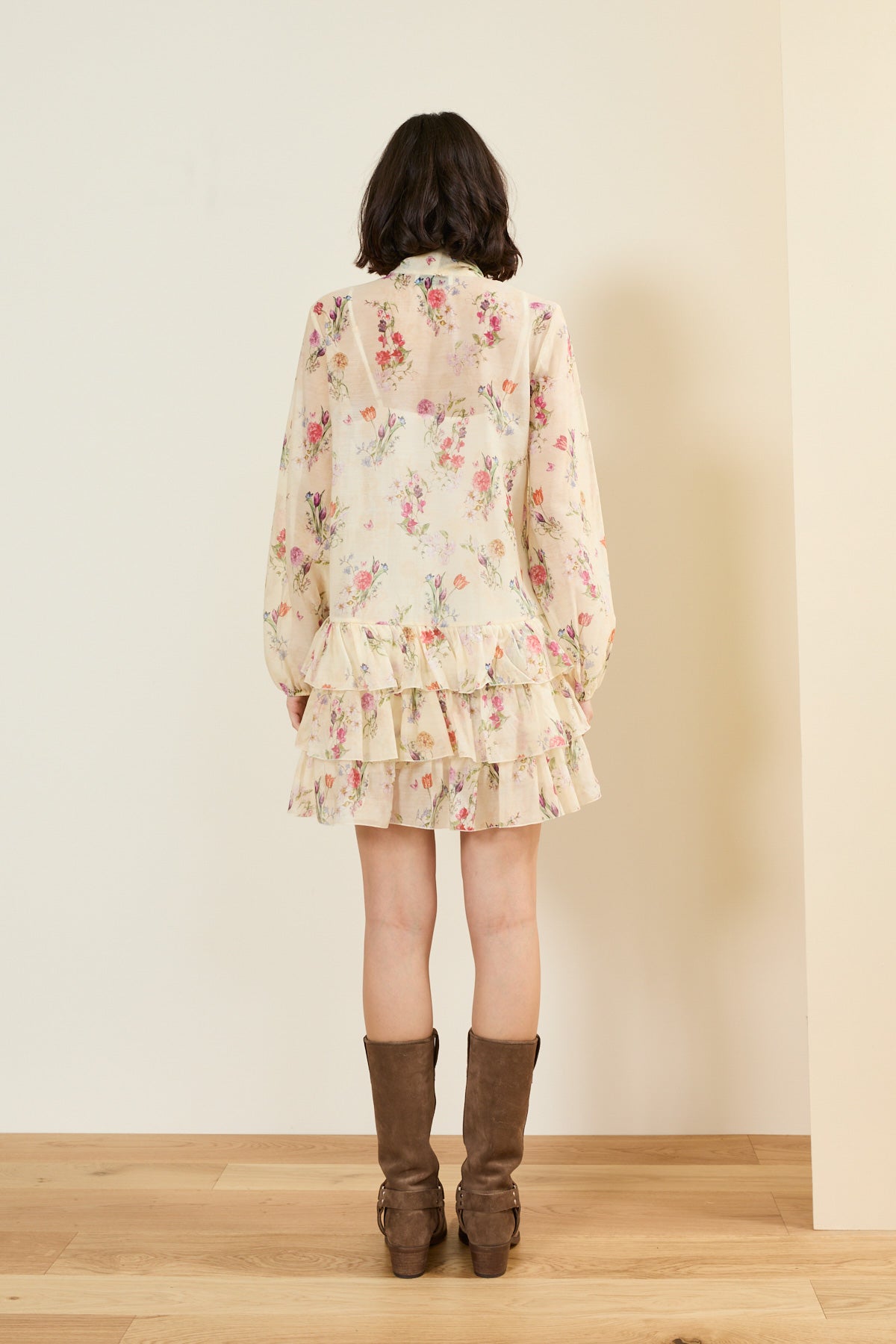 Vestito stampa fiori con fodera