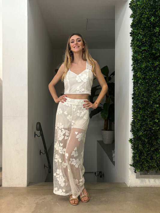 Pantaloni ampi floreali