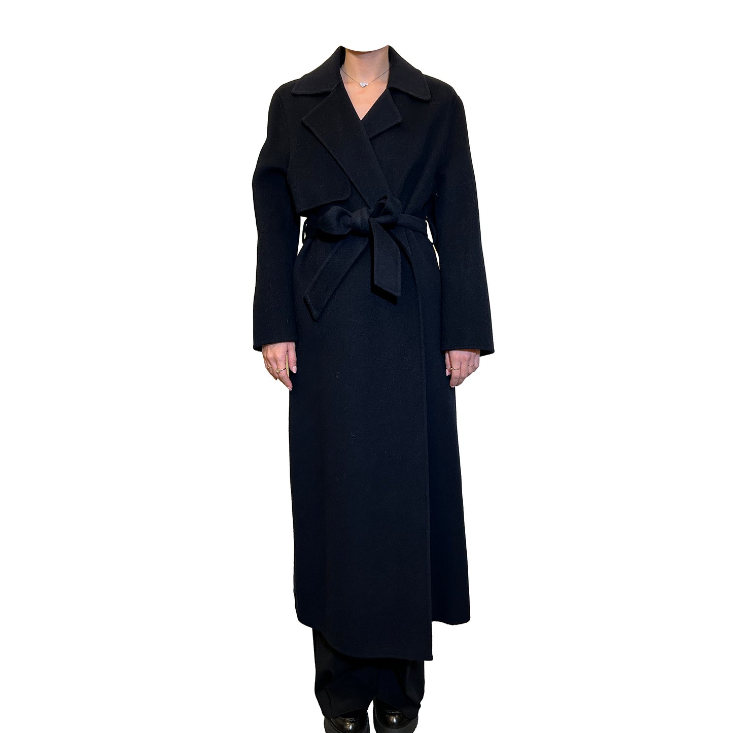 Cappotto cinturato in lana