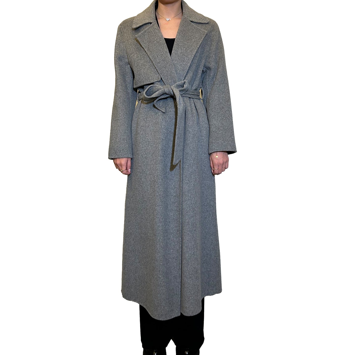 Cappotto cinturato in lana