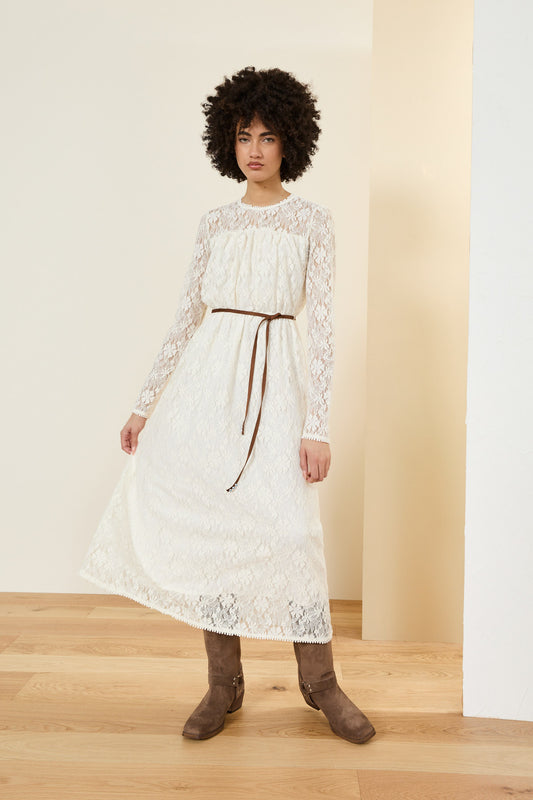 Abito midi in pizzo
